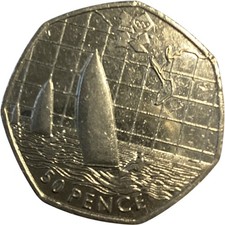 Olympic Sailing 50 Pence Coin