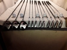 MACGREGOR DRIVER, 3 & 5 WOODS; TITLIEST IRONS SET; WILSON PUTTER; MEN R-H