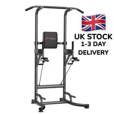 Power Tower Dip Station Pull Up Bar Multi-Function Push Up Equipment Home Gym UK