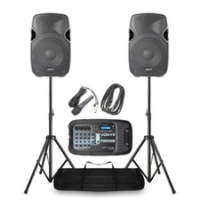 Vonyx PSS302 PA System Package - 10" Speakers, Mixer, Mics & Stands