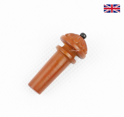 Carved boxwood violin - carved, endpin