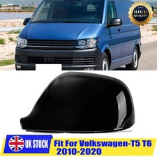 BLACK LEFT PASSENGER SIDE WING MIRROR COVER CAP FOR VW TRANSPORTER T5 T5.1 T6 UK