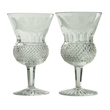 Edinburgh Crystal, Thistle, 2 X White Wine Glasses, 5.25 Inches