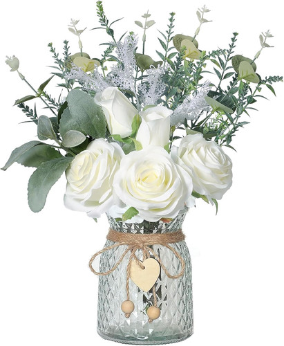 Faux flowers with vase - with,