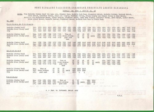 Birmingham bus timetable - timetable, ~