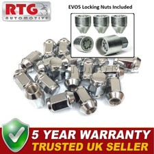 16x Nuts + 4x EVO5 Locking Nuts For Ford Transit Courier 2014 On (Alloy Wheels)