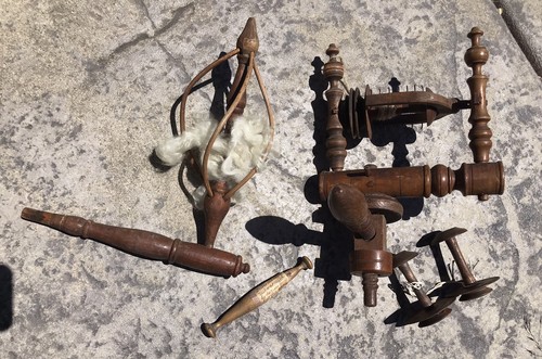 Antique spinning wheel parts - antique,