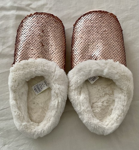 Sequin fluffy slippers - sequin,