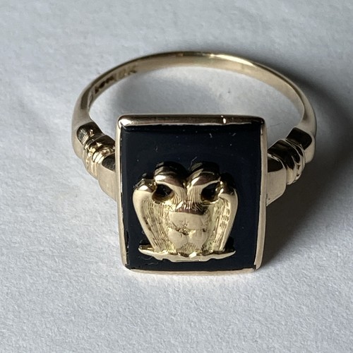 Antique 10k masonic double - antique,