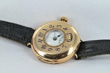 A.W.W.Co Lady Waltham 9ct Half Hunter Wristwatch 1914 / 1915 A.L.D. Case Running