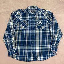 Western Shirt Checked Patterned Long Sleeve Shirt With Chest Pockets Men's Xl