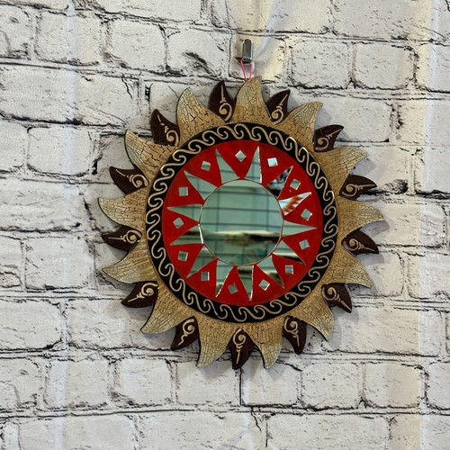 Red gold sun mosaic - gold,