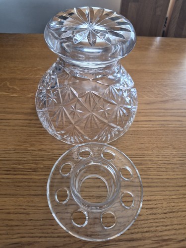 Vintage cut crystal rose bowl - crystal,