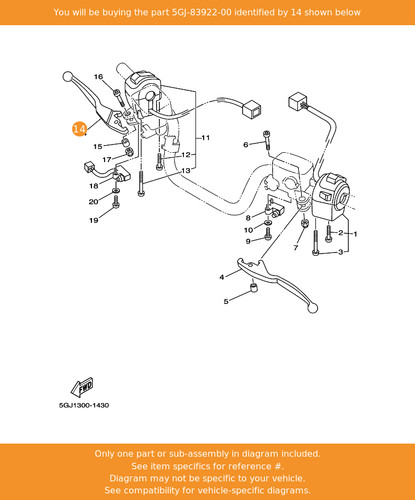 Yamaha lever 5gj 83922 - yamaha,