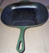 Le Creuset France Green Cast Iron 32x22cm Oval Griddle Skillet
