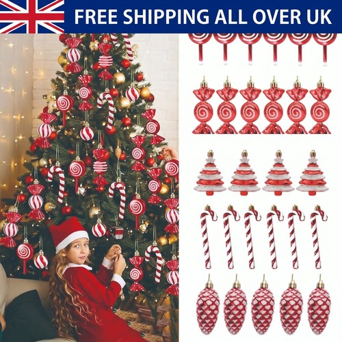 Red white glitter candy cane - red,