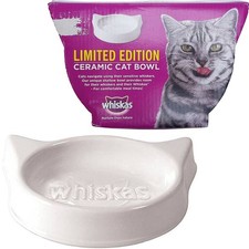 Whiskas Ceramic Cat Bowl Feeding Water Food Dish Wide Shaped Limited Edition
