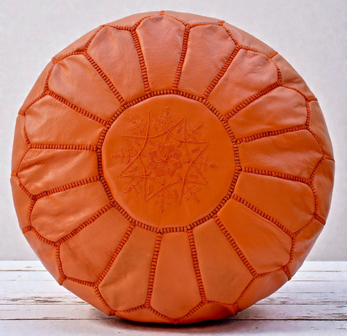 Moroccan orange leather - moroccan,