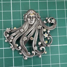 Vintage JJ Silver Brooch Art