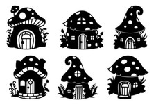 6 Fairy Toadstool Vinyl Decal