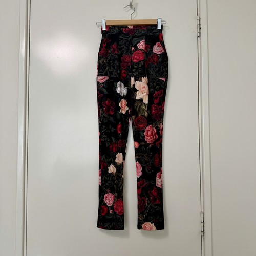 Dark roses cuffed pants - dark,
