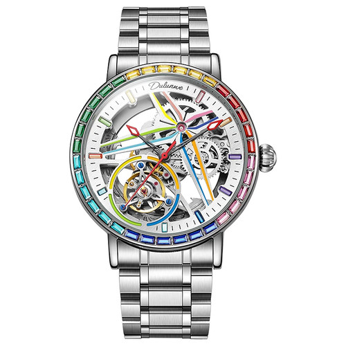 Rainbow gemstone tourbillon - gemstone,