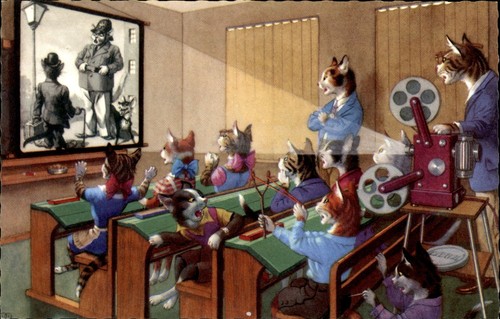 Vintage mainzer cat - vintage, postcard