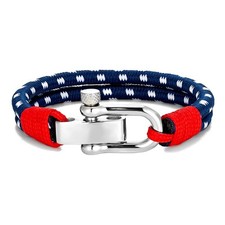 Nautical Style Double Strand Rope With Stainless Steel Shackle Clasp Wrap Bangle