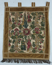 Vintage French Medieval Art Scene Home Decor Wall Hanging Tapestry 74x65 cm