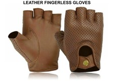 LEATHER FINGERLESS GLOVES