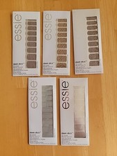 5 PACK ESSIE SLEEK STICK UV CURED NAIL APPLIQUE STICKERS BUNDLE LOT METALLIC