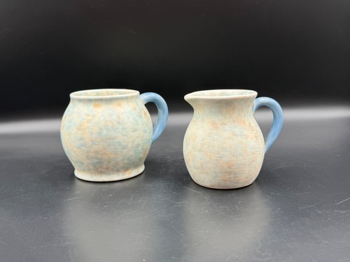 Vintage mottled pottery milk - mottled,