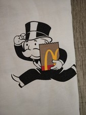 McDonalds Monopoly White T-Shirt Size XL Authentic 