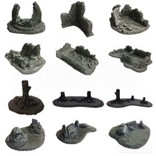 Javis War Gaming Landscape Scenery 28mm Derelict Buildings Fox Holes Tree Stumps
