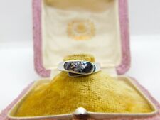 Sterling Silver Siam Niello Twist Ring Vintage c1970 Size O