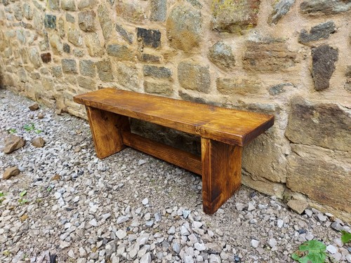 Rustic wood bench - wood, urban