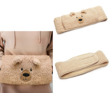 Beige Bear Teddy Fleece Hot Water Bottle Body Wrap Hands Free Heat Therapy 1 Lit
