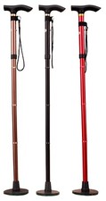 ACCLAIM Bowlers Lightweight Plain Metal Folding Walking Stick & Green Protector