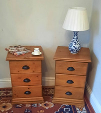 Pair Of Vintage Pine Bedside