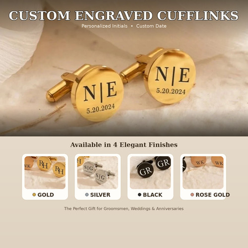 Personalised men cufflinks - personalised,