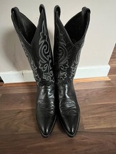 Justin 1879 Black Cowboy Boots 1408 Size US 7D UK 6 Pre-Owned V Good Condition