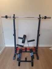 Squat Rack With bar, Weights and Weight Stand