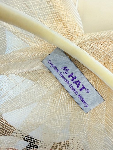 Elegant nude cream fascinator - elegant,