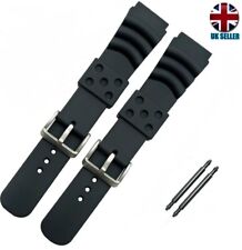 CITIZEN SEIKO COMPATBILE BLACK RUBBER DIVER WATCH STRAP SPORT BAND 20-22-24MM