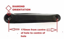 170mm Left Hand Crank Arm - BLACK  170mm Plastic coated steel 9/16" pedal thread