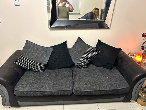 Seater grey black - black, fabric