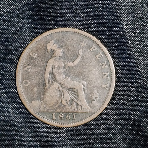 1861 victoria one penny - 1861, coin
