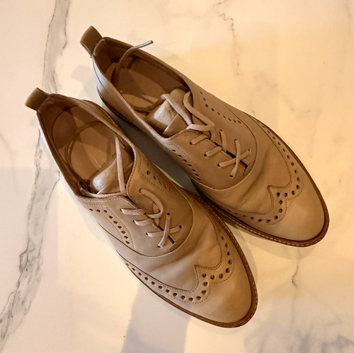 Ecco beige leather brogue - leather,
