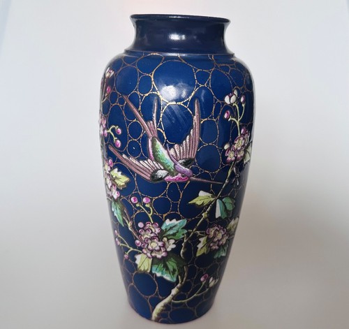 Japanese blue vase with relief - japanese,