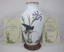 The Meadowland Bird Vase By Basil Ede Limited Ed 1980 Franklin Porcelain + CoA